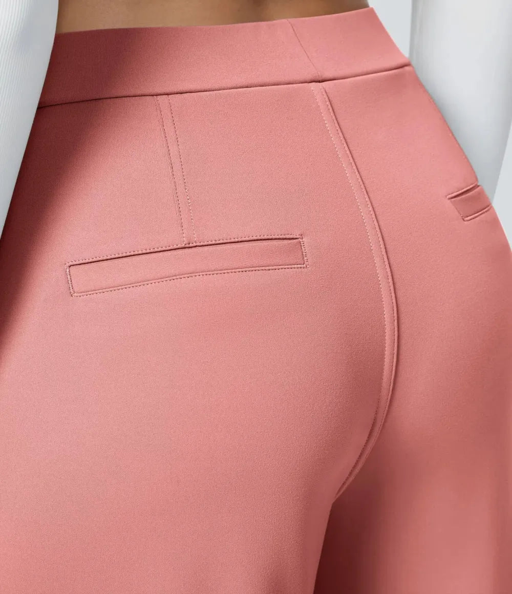 ⏰Big Spring Sale!High Waisted Side Pocket Straight Leg Work Pants