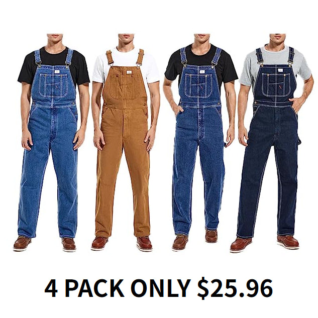 🔥Last Day Promotion🔥Men's Denim Bib Overalls, Workwear with Adjustable Straps and Convenient Tool Pockets