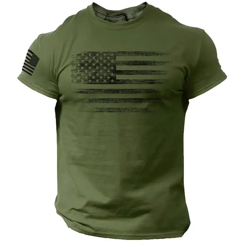 Rogue Style USA Distressed Flag Men's T-Shirt, Casual Cotton Tee - Menswear