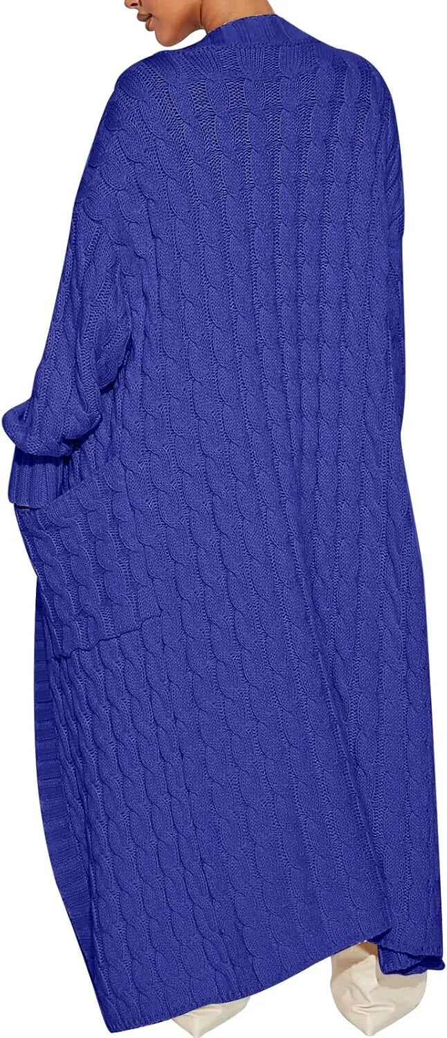 Women's Long Cardigan 2024 Oversized Coat Long Sleeve Open Cardigan Knitted Extra Long Coat Autumn Fashion Jacket Clothes