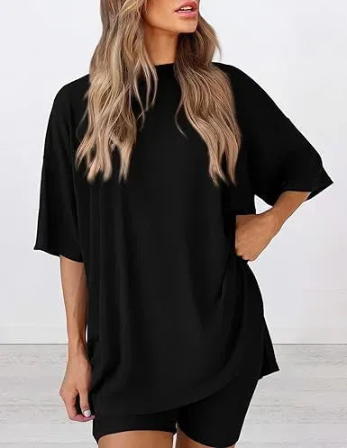 🔥Women's Casual Loose-fitting Two-Piece Set (Crew Neck/V-Neck) 🔥