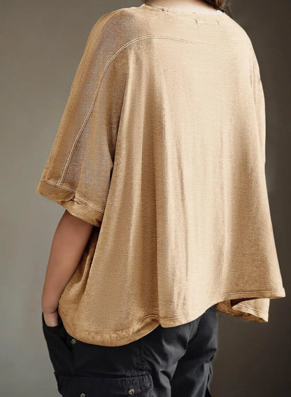 Dokotoo Summer Shirts 2025 Womens Solid T Shirts for Women Loose Oversized Tops Basic Tee