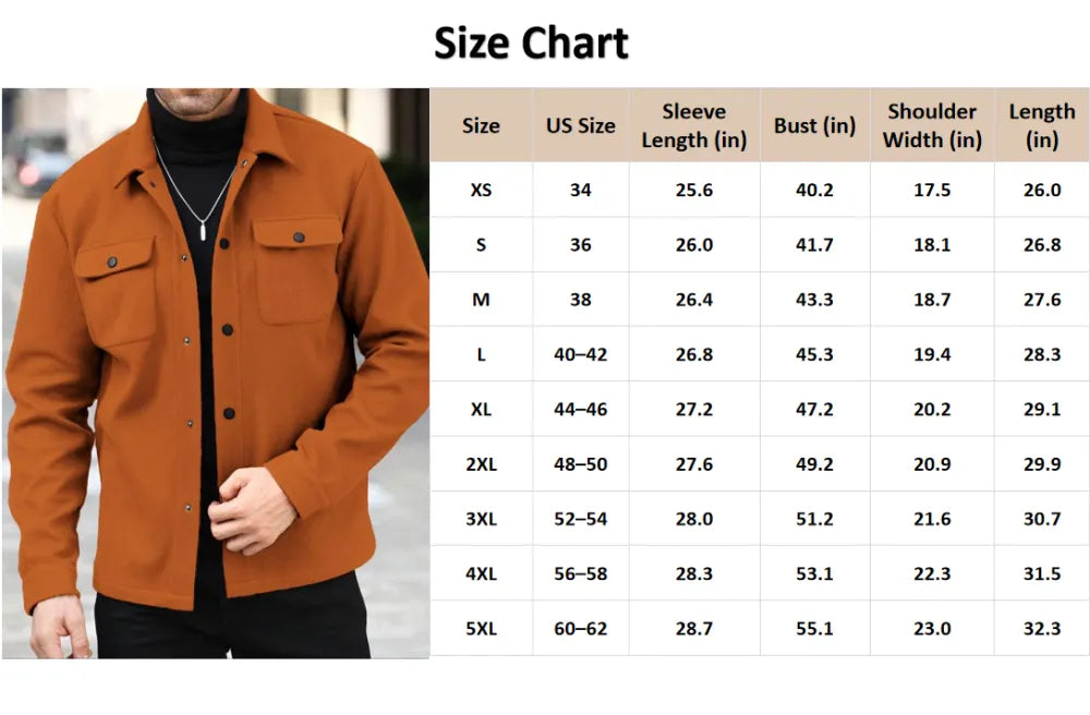 Men's Plain Long Sleeve Jacket