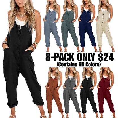 Women's Overalls Linen Cotton Jumpsuits
