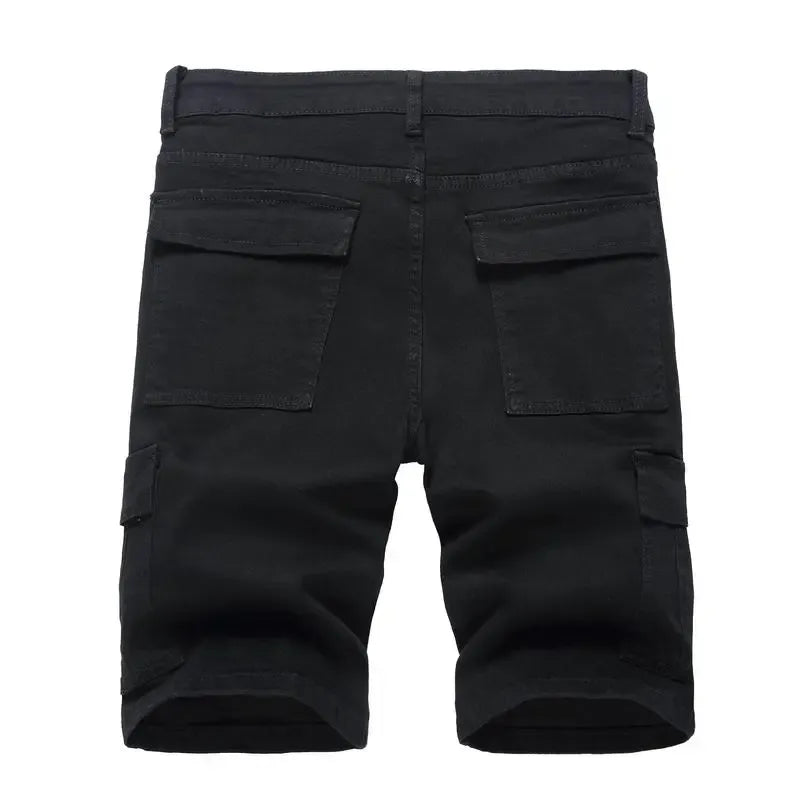 Men's Stretch Ripped Denim Cotton Comfort Shorts.