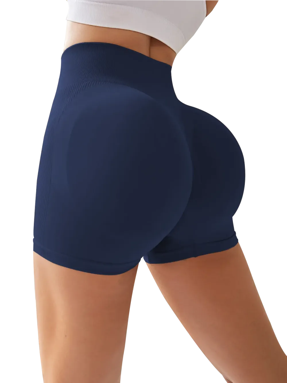 High Waist Tummy Control Side-Ribbed Butt-Lifting Seamless Shorts