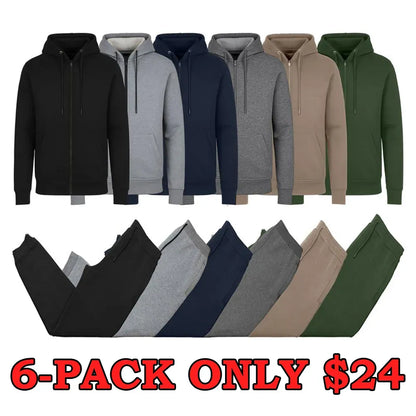 Men’s Multi Pack Fleece Zip Hoodie & Jogger Sets