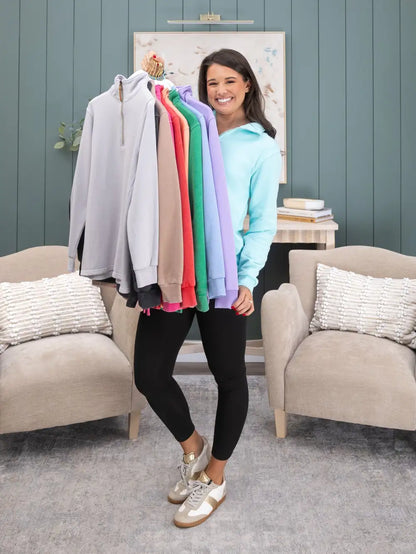 1/4 Zip "Lived - In" Garment Washed Pullover by DD Design | S-5XL