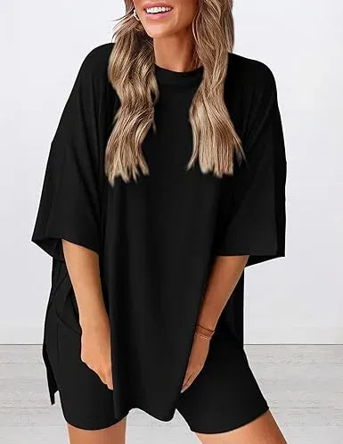 🔥Women's Casual Loose-fitting Two-Piece Set (Crew Neck/V-Neck) 🔥
