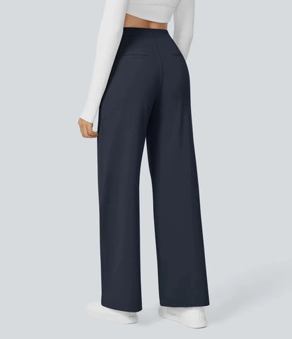 ⏰Big Spring Sale!High Waisted Side Pocket Straight Leg Work Pants
