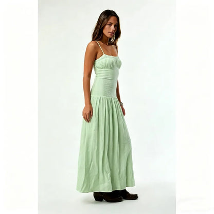 Your Favorite Women's Ava Linen Bustier Maxi Dress