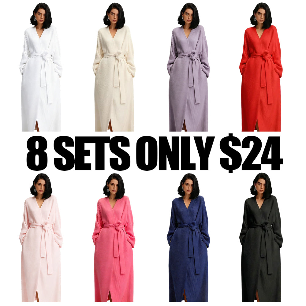 Women's double-sided plush bathrobe