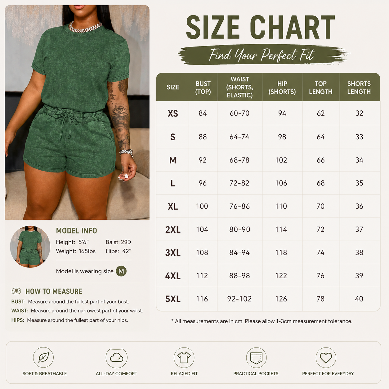 Women's Acid Wash Lounge Set – Casual Short Sleeve Tee & Drawstring Shorts Two Piece Outfit with Pockets, Soft Lightweight Summer Matching Set