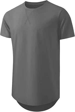 🔥Men's 12-Pack Cotton Hipster Hip Hop Longline Crewneck T-Shirt