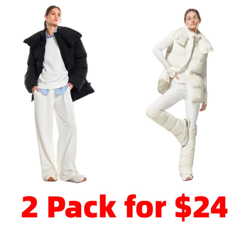 PolarPlay Soft Warm Chill Water-Repellent Lightweight Adjustable Cuffs Waist Detachable Sleeves Collar Puffer Jacket Vest Autumn Winter Outdoor Daily Casual