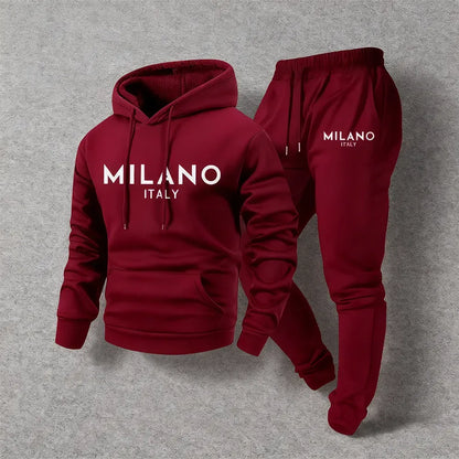 Men's Milano Printed Hoodie and Drawstring Sweatpants Set