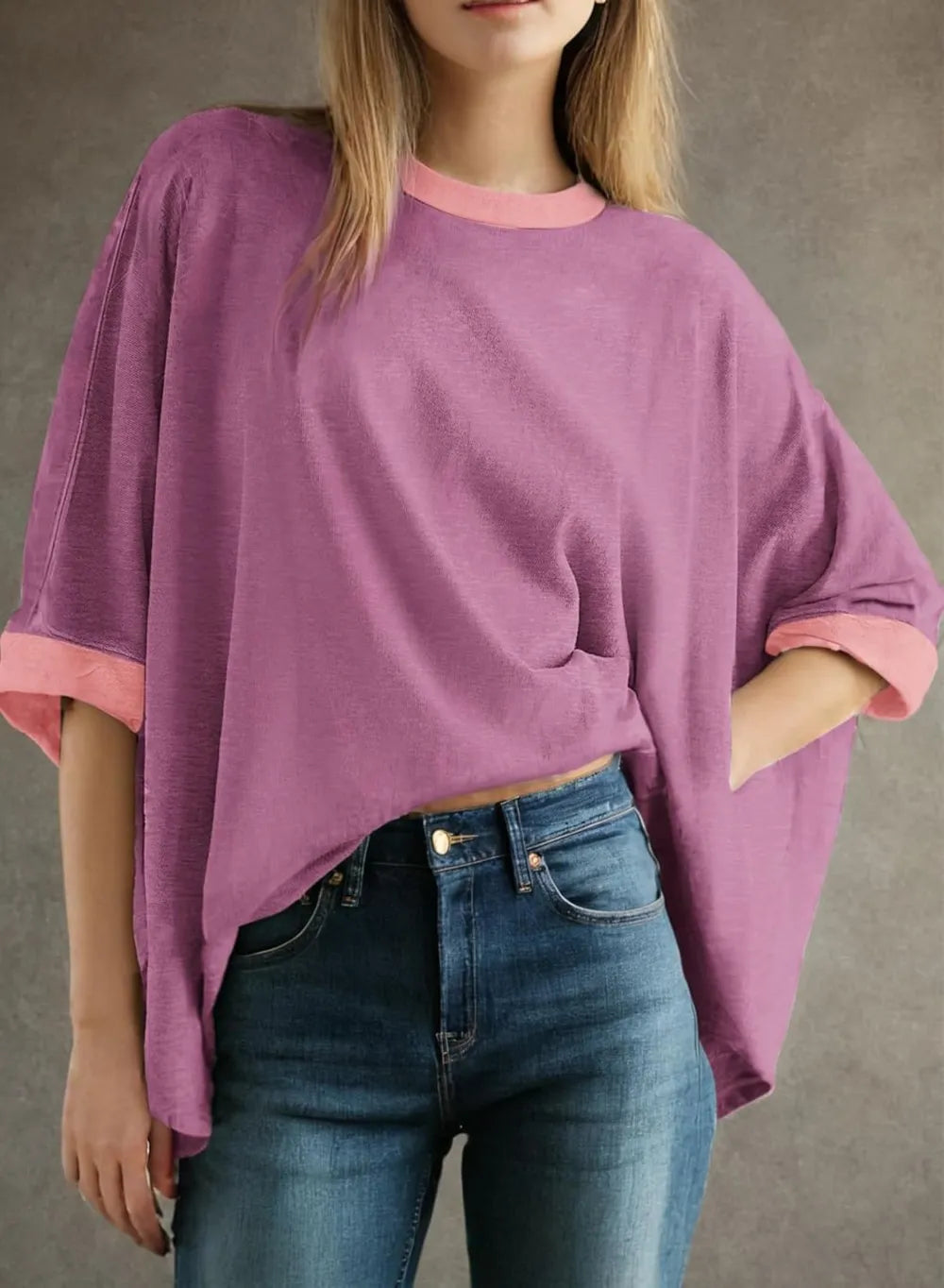 Dokotoo Summer Shirts 2025 Womens Solid T Shirts for Women Loose Oversized Tops Basic Tee