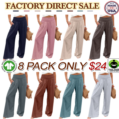 Women's linen wide-leg pants