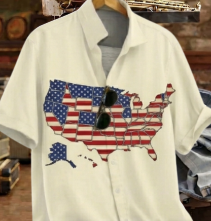 Men's July 4th US 250th Anniversary American Flag 1776 Shirt