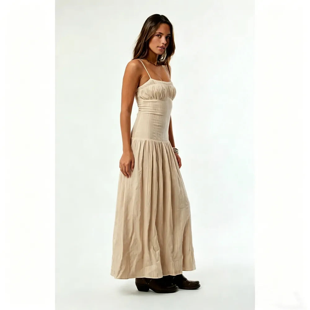 Your Favorite Women's Ava Linen Bustier Maxi Dress