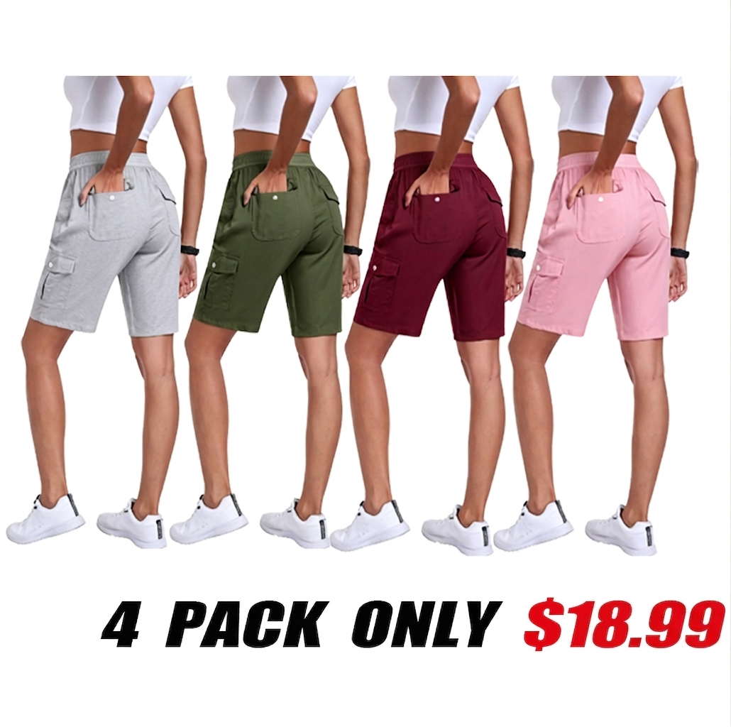🔥90%off only today🔥[Available in 16 colors]Women's lightweight quick drying outdoor shorts with multifunctional pockets and elastic waistband, suitable for hiking and camping