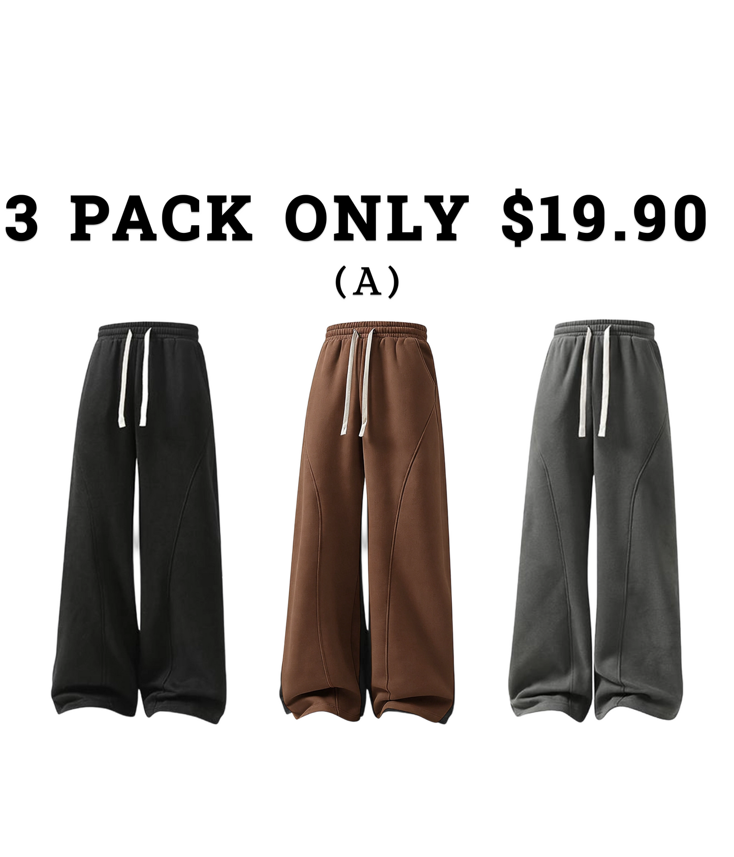 Men's Oversize Fleece Thermal Lined Sweatpants