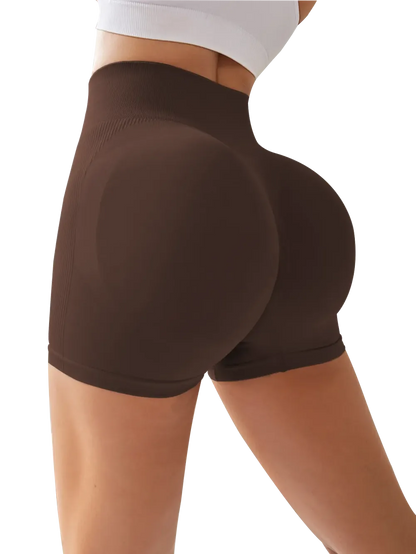 High Waist Tummy Control Side-Ribbed Butt-Lifting Seamless Shorts