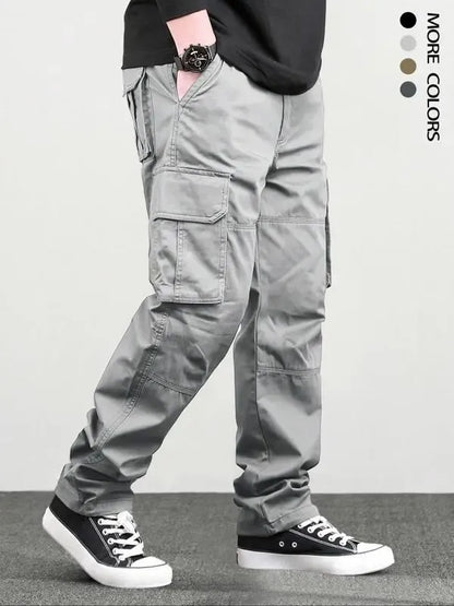 Men's Loose Solid Pocket Cargo Pants