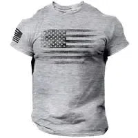 Rogue Style USA Distressed Flag Men's T-Shirt, Casual Cotton Tee - Menswear