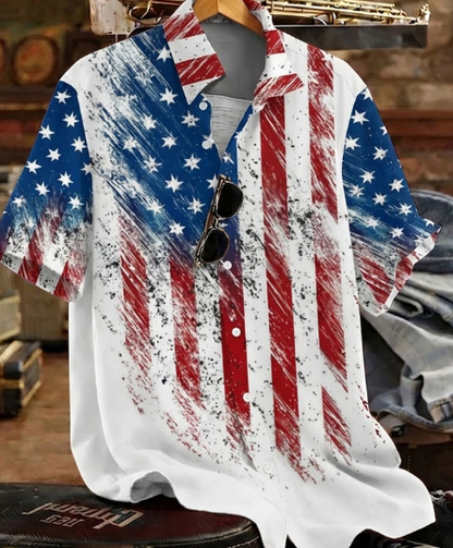 Men's July 4th US 250th Anniversary American Flag 1776 Shirt