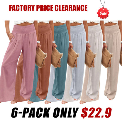Women's linen wide-leg pants