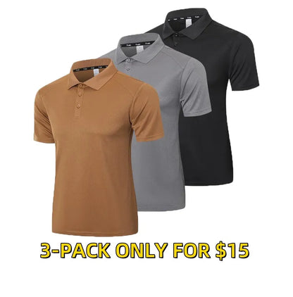 Mens Quick Dry Polo Shirts –  Moisture Wicking Workout Tops