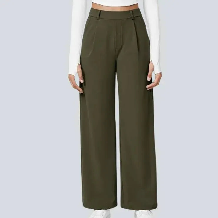 ⏰Big Spring Sale!High Waisted Side Pocket Straight Leg Work Pants