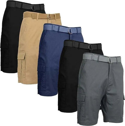 Men’s 5 Pack Belted Cargo Shorts