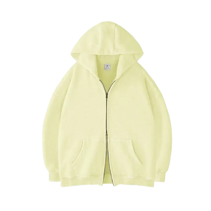 Oversized Acid Wash Hoodies Sweatshirt with Double Zip Up
