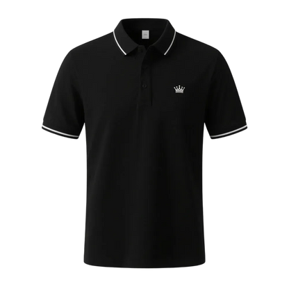 Men's Regular Fit Contrast Trim Polo Shirt – Half Zip, Short Sleeve, Summer Casual/Sporty Top for Daily Wear