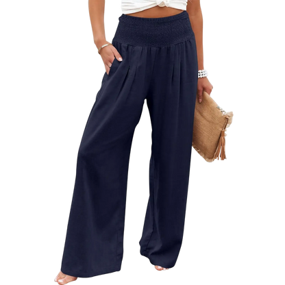 Women's linen wide-leg pants