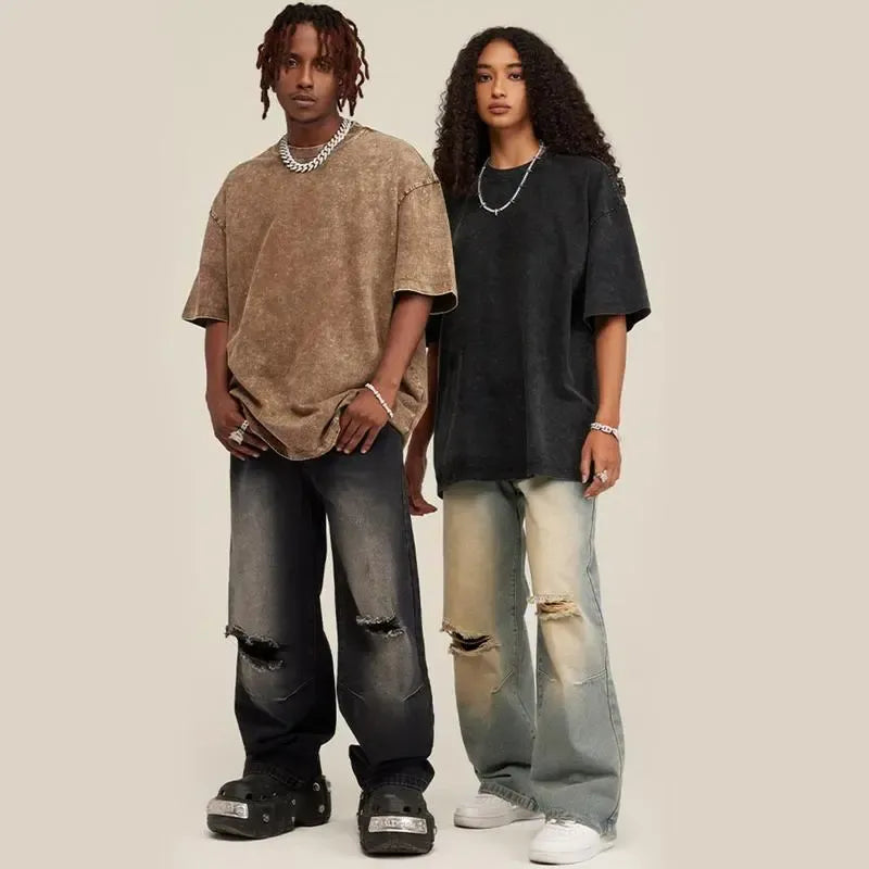 Acid Wash Unisex Oversized Cotton Comfort Tee