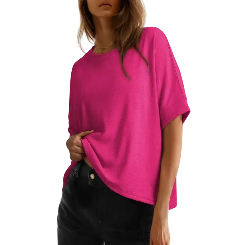 2026 New Women's Loose Fit Plus Size Basic T-Shirt