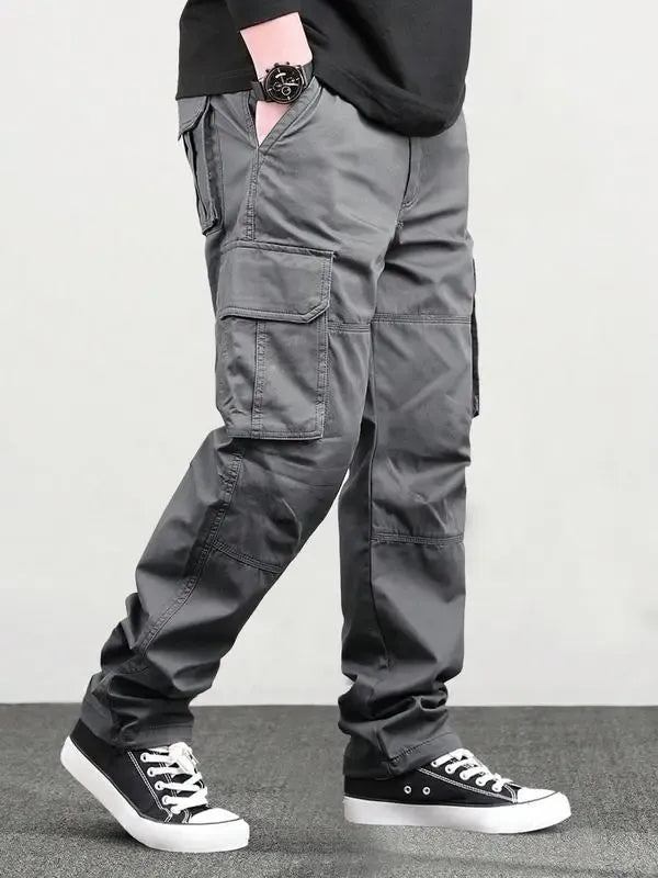 Men's Loose Solid Pocket Cargo Pants