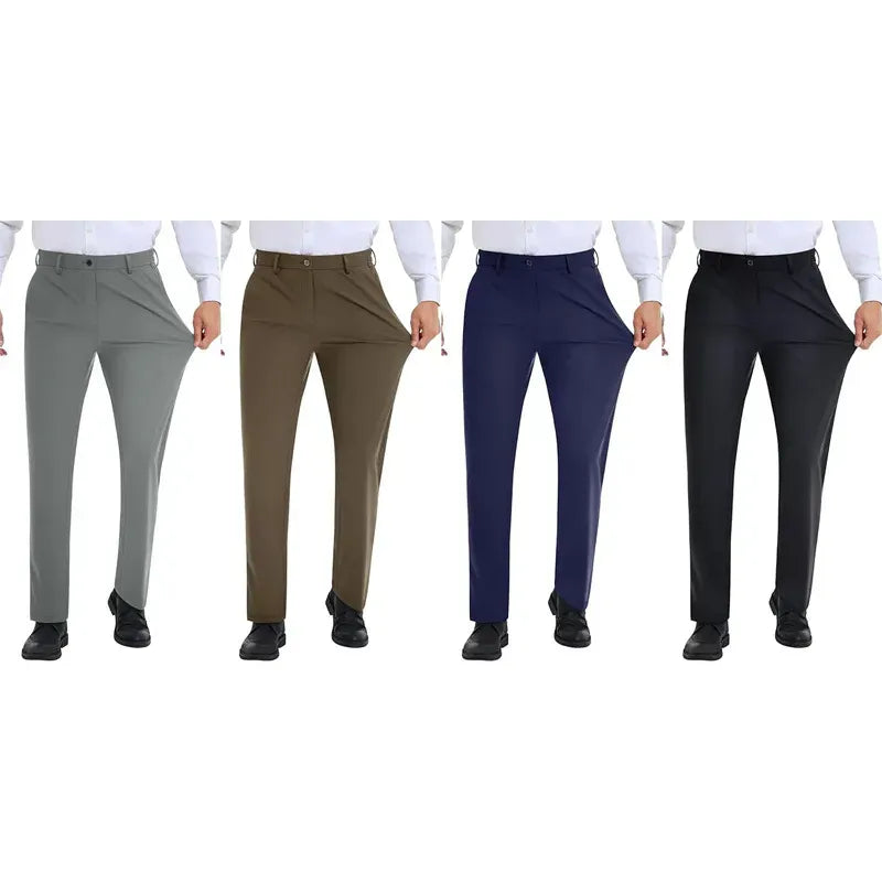 Men's Stretch Gurkha Pants Slim Fit Dress Pants