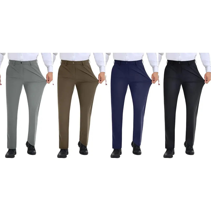 Men's Stretch Gurkha Pants Slim Fit Dress Pants