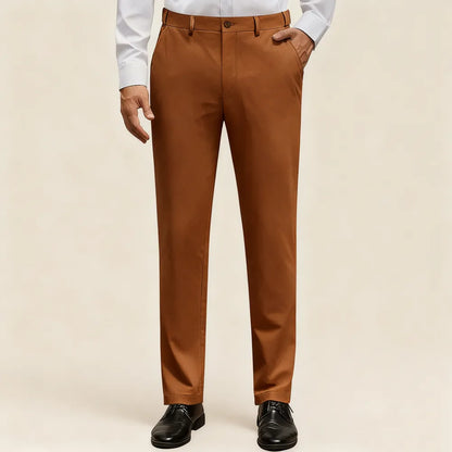 Men's Stretch Dress Pants No Iron Golf Pants Expandable Waist Flat Front Business Casual Pants