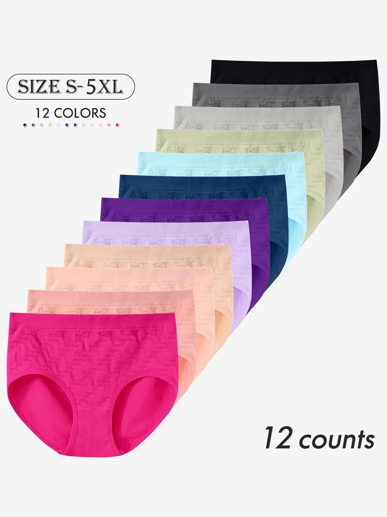 100% COTTON Women's Solid Color Panty, Breathable Comfortable Panty for Daily Wear