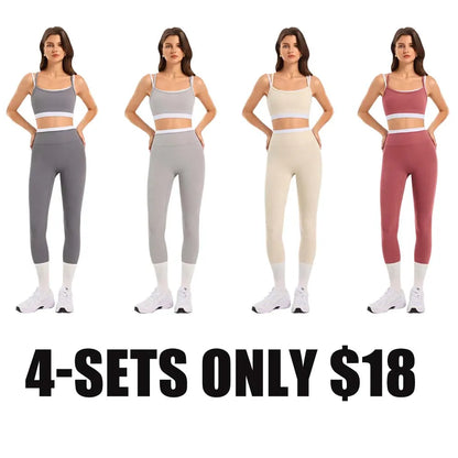 Seamless Leggings & Sports Bra Set with Padded