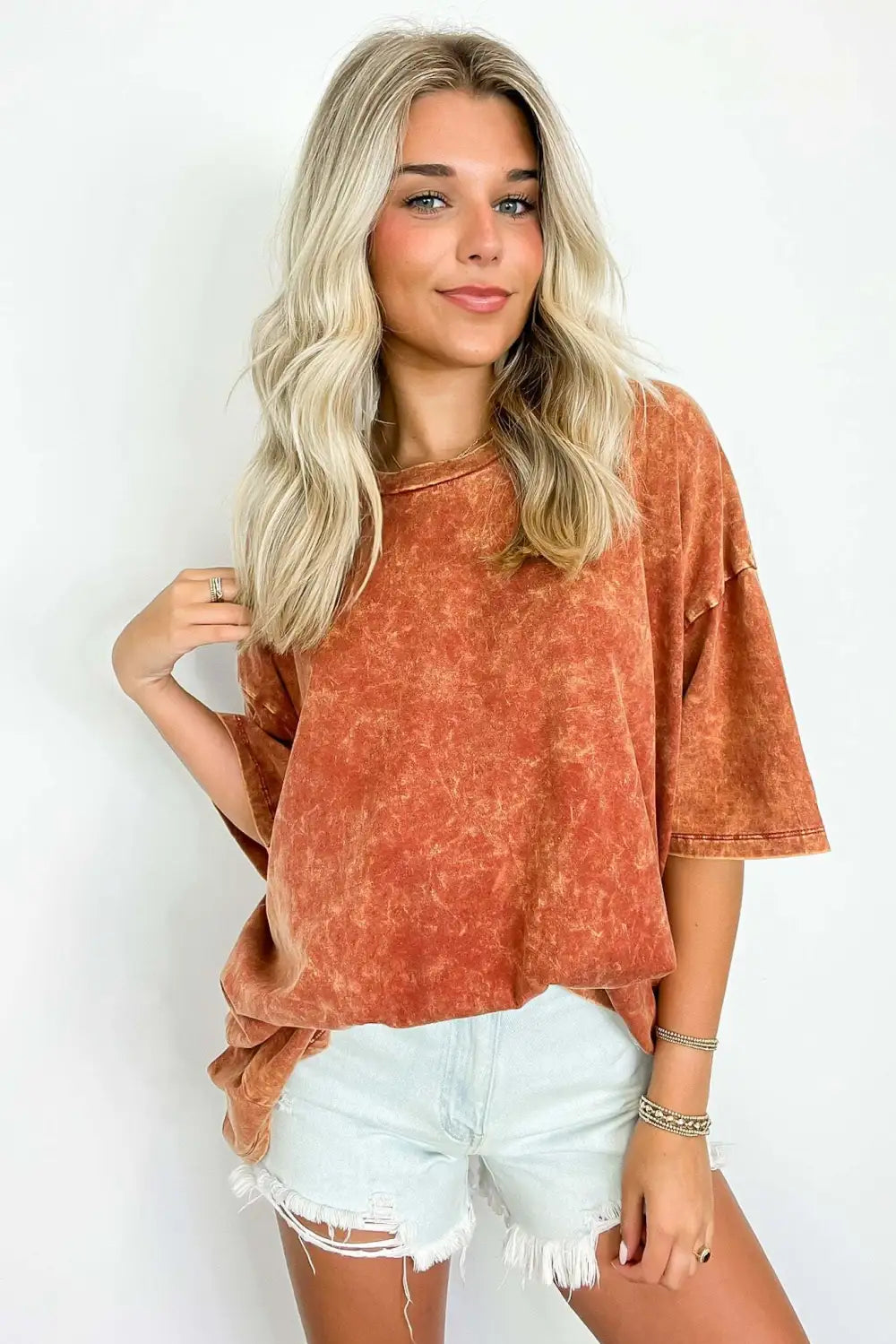 Weekend Awaits Mineral Wash Oversized Top - BACK IN STOCK