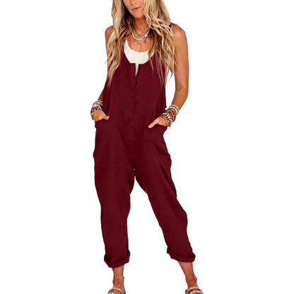Women's Overalls Linen Cotton Jumpsuits