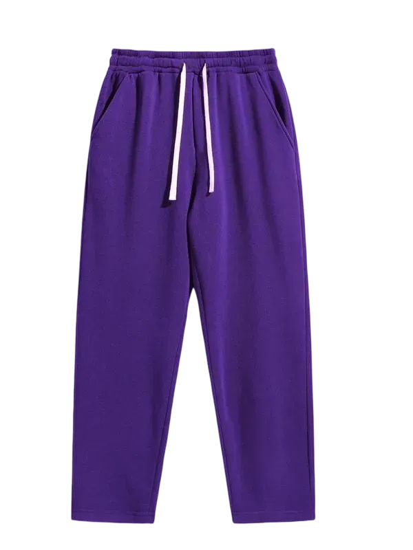 Men's Regular Fit Solid Drawstring Waist Sweatpants