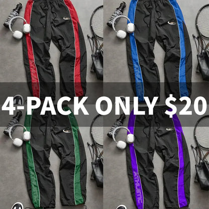 Men's Casual Sporty Long Pants, Loose Fit Elastic Cuff, Fashionable Print, Lightweight Fabric, Perfect for Daily Wear