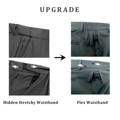 Men's Stretch Dress Pants No Iron Golf Pants Expandable Waist Flat Front Business Casual Pants